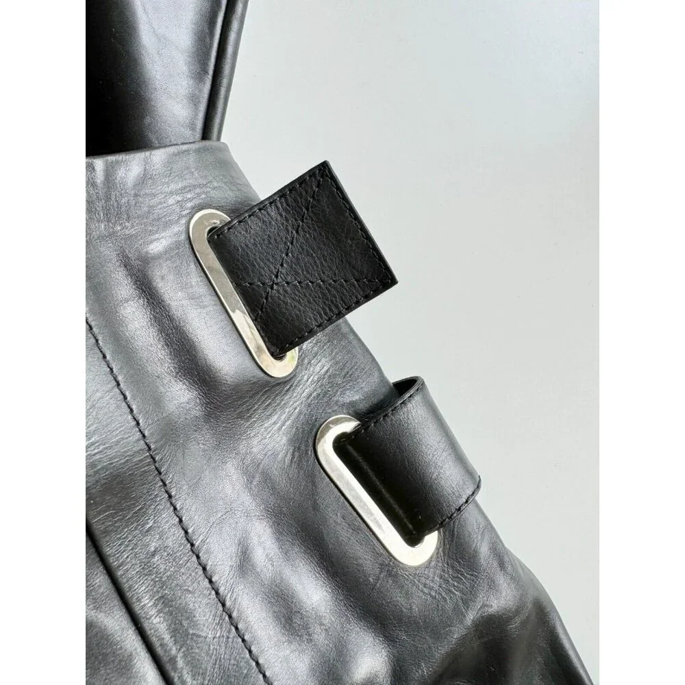 BALENCIAGA Astrogirl Black Leather TK Over The Knee Tall Wedge Boots, Size 39.5 - Picture 9 of 16